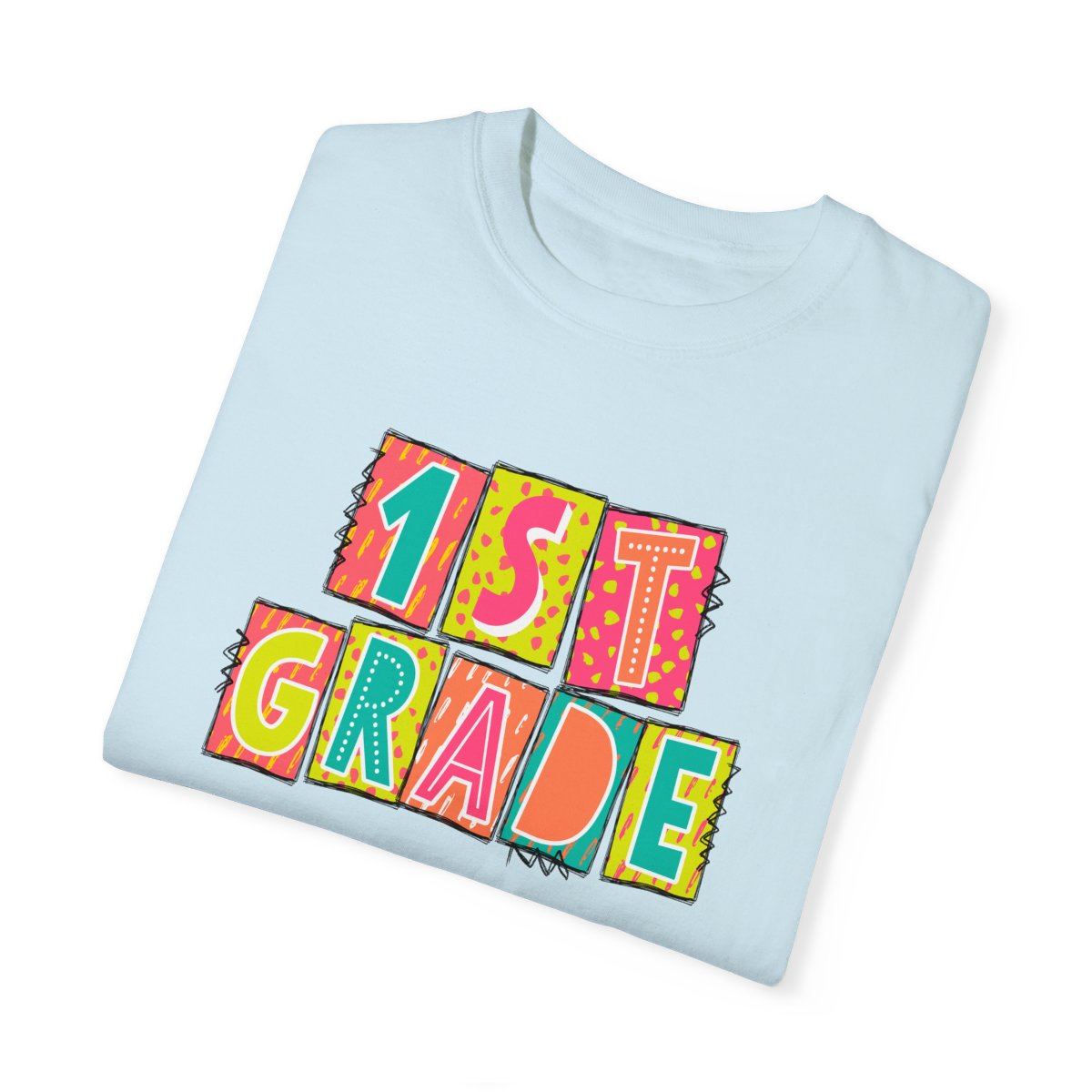 1st Grade Neon Blocks Short Sleeve Tee