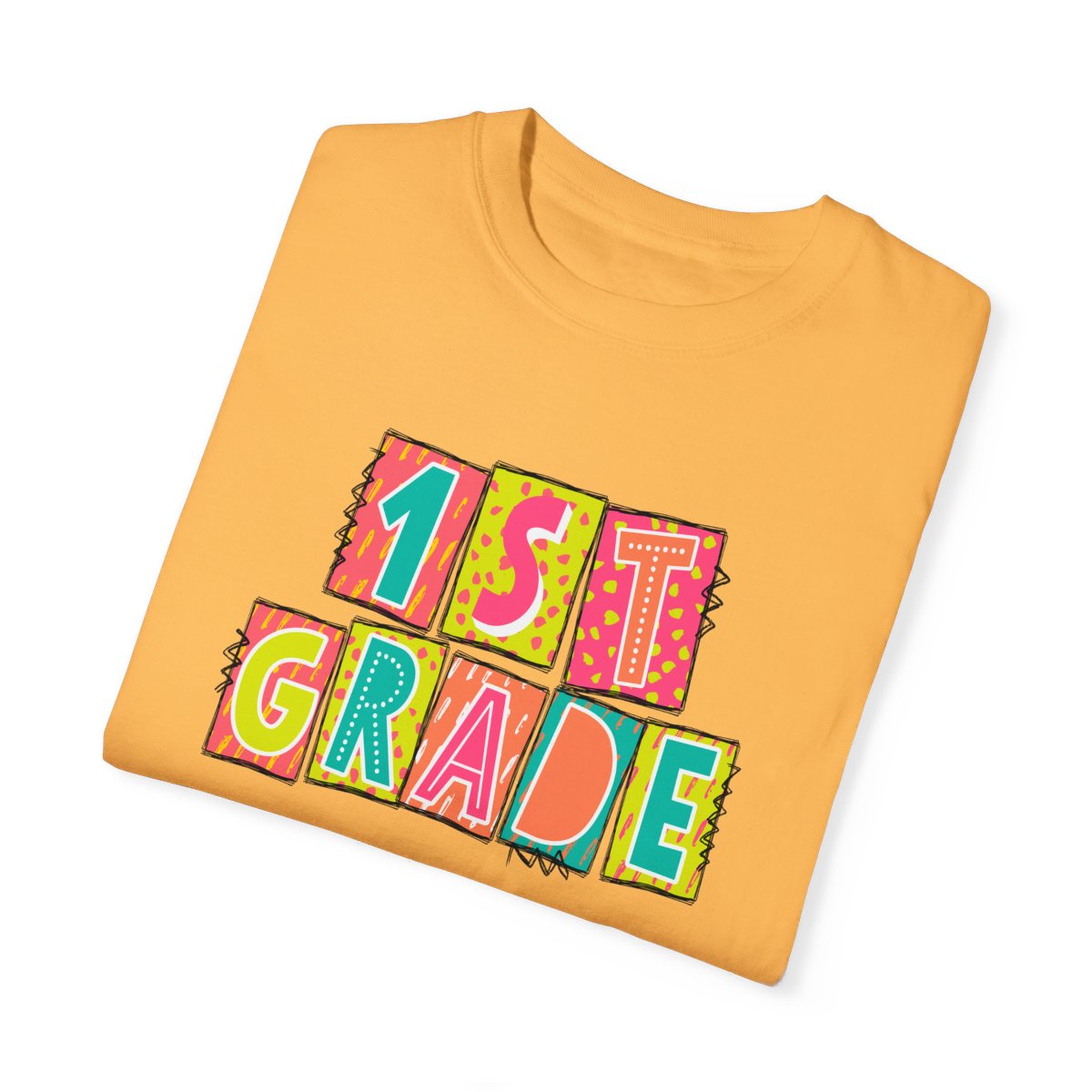 1st Grade Neon Blocks Short Sleeve Tee