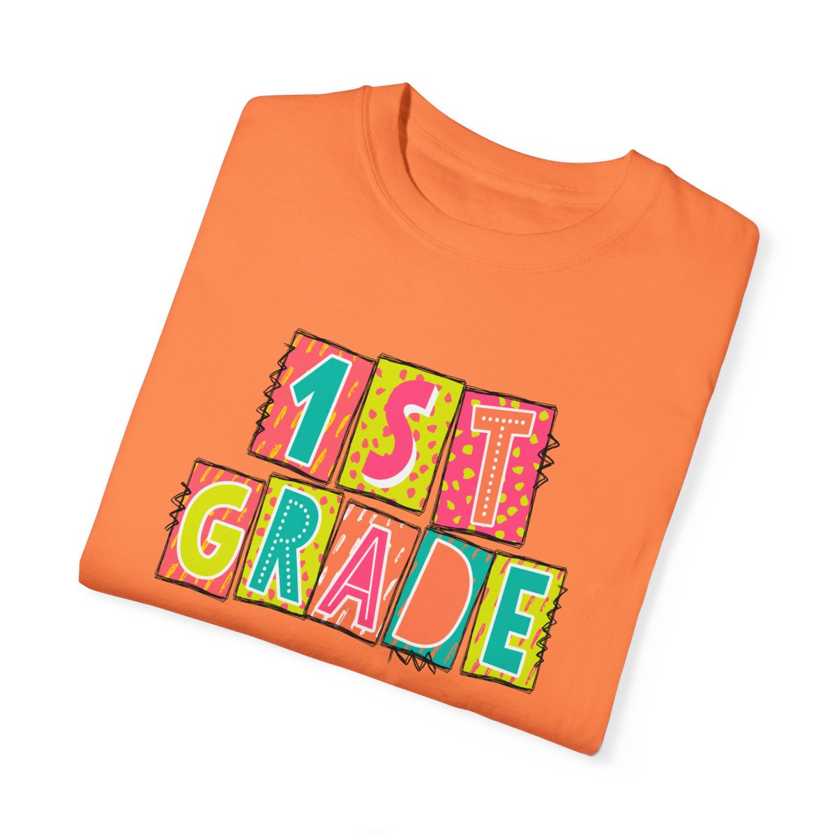 1st Grade Neon Blocks Short Sleeve Tee