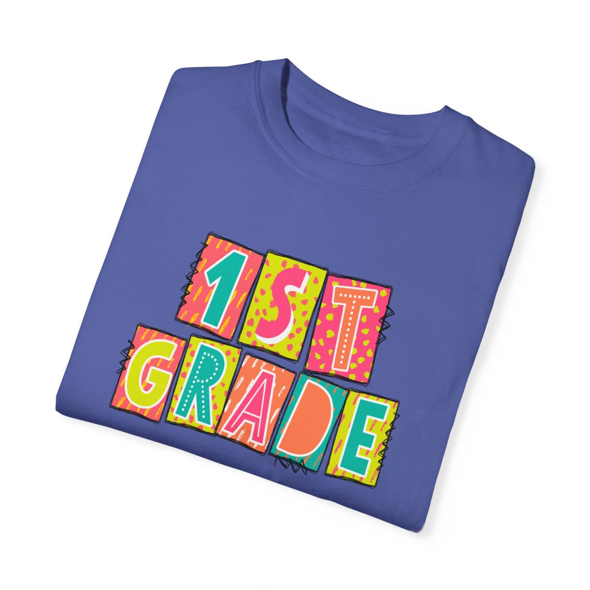 1st Grade Neon Blocks Short Sleeve Tee