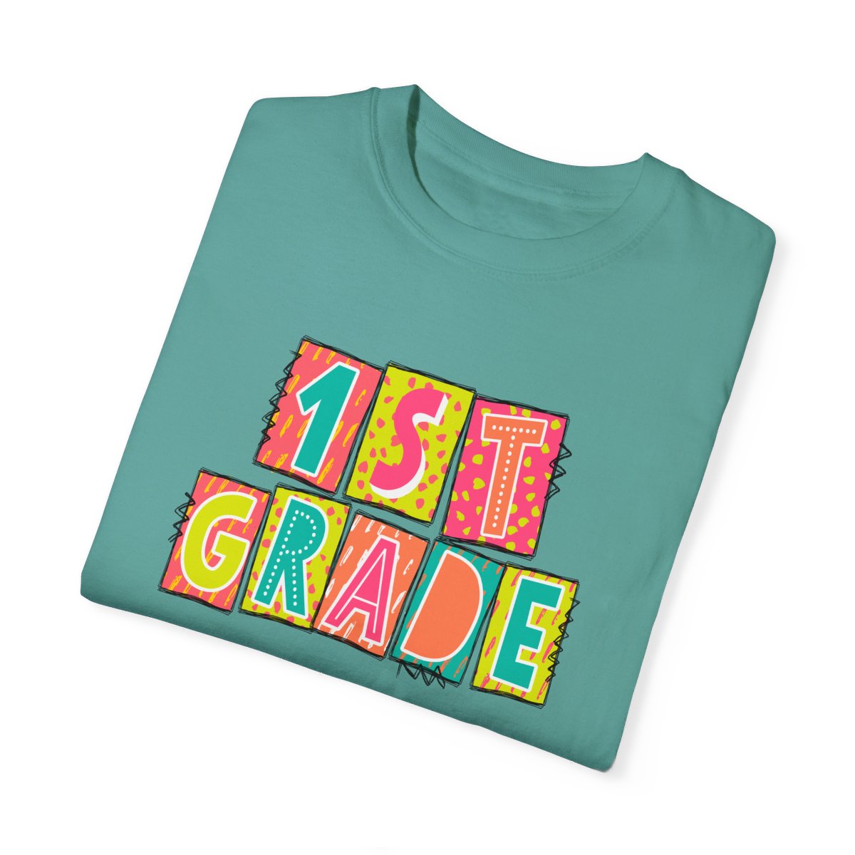 1st Grade Neon Blocks Short Sleeve Tee