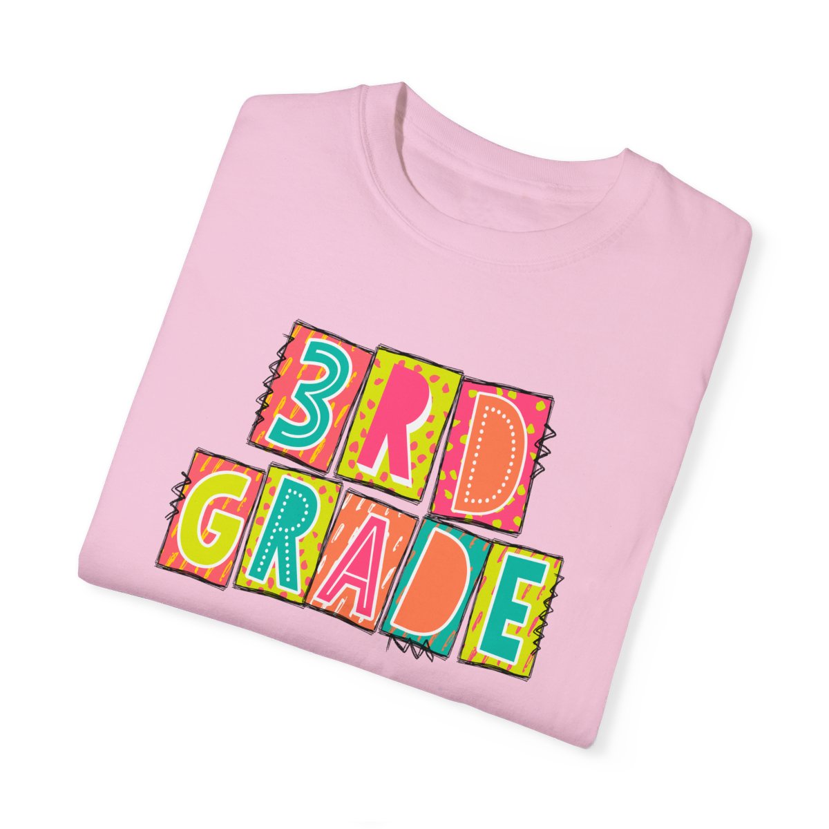 3rd Grade Neon Blocks Short Sleeve Tee