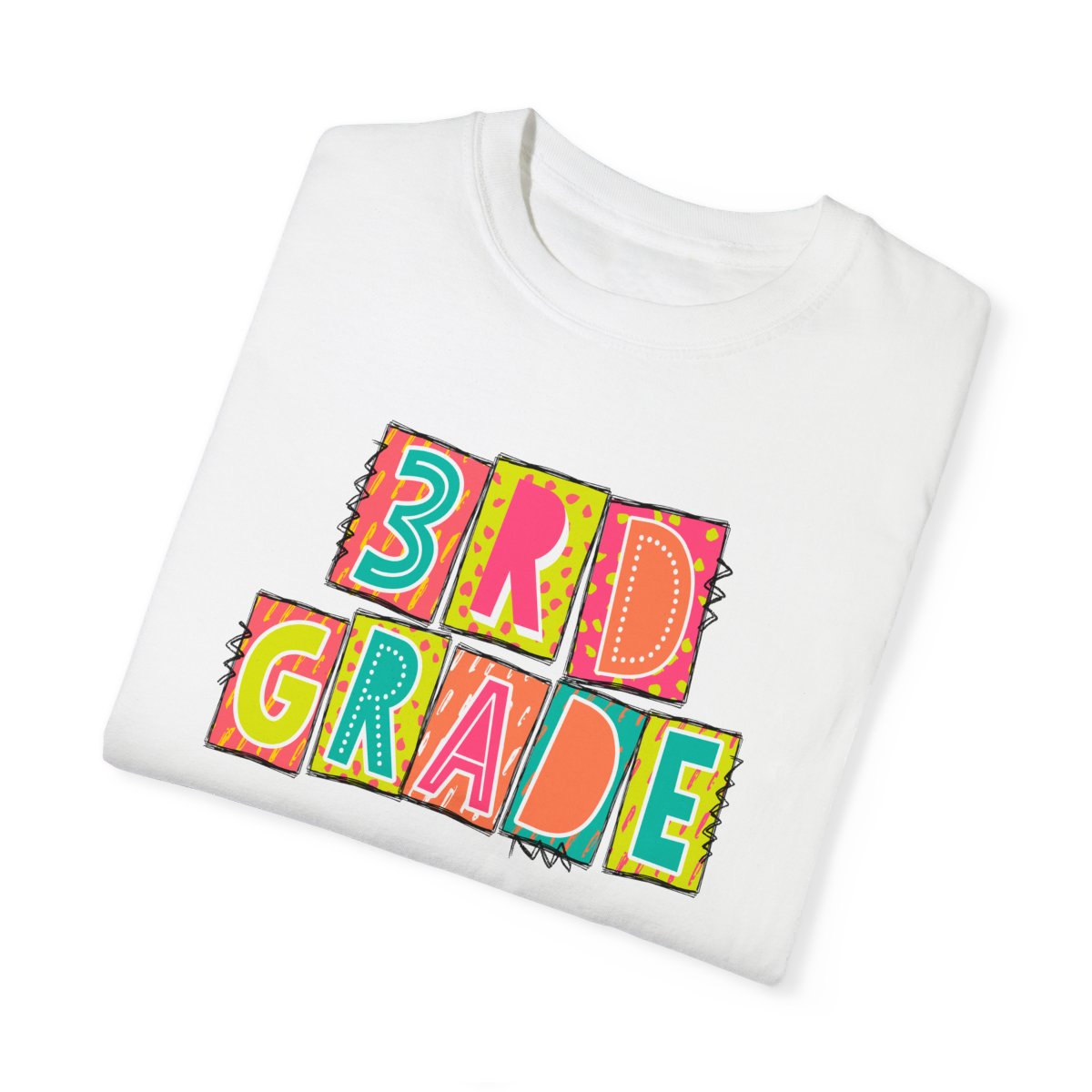 3rd Grade Neon Blocks Short Sleeve Tee