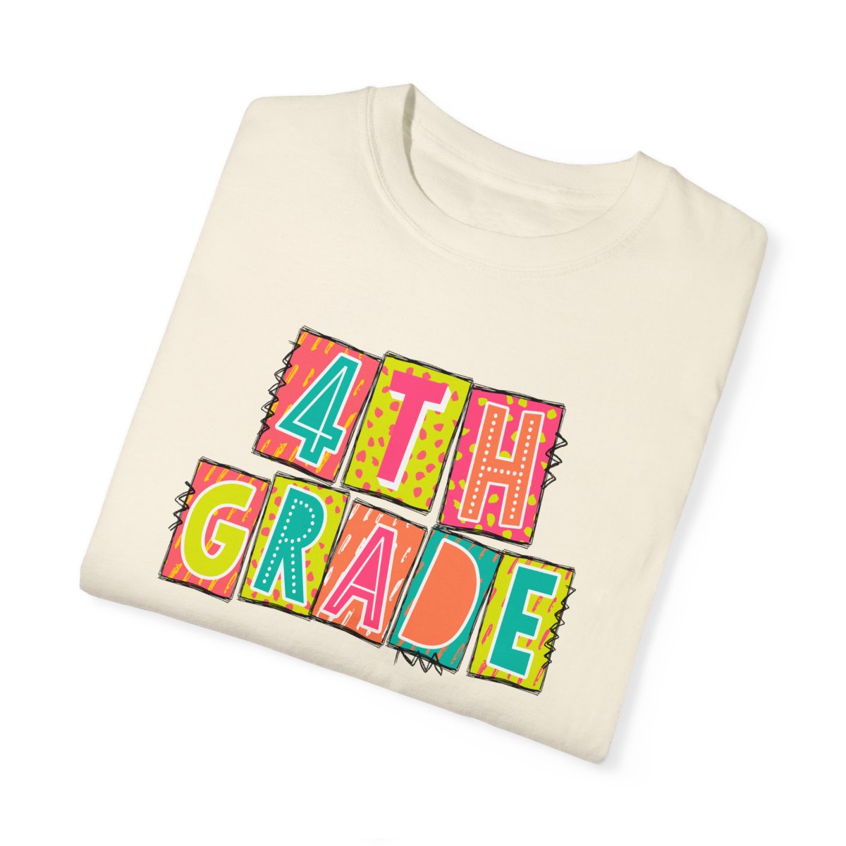 4th Grade Neon Blocks Short Sleeve Tee