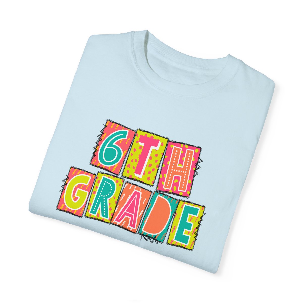 6th Grade Neon Blocks Short Sleeve Tee