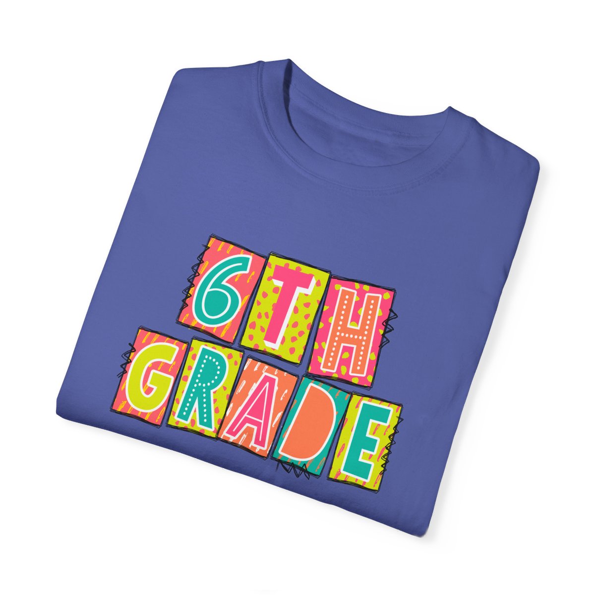 6th Grade Neon Blocks Short Sleeve Tee