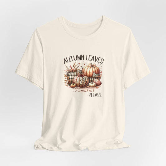 Autumn Leaves Pumpkins Please Short Sleeve Tee