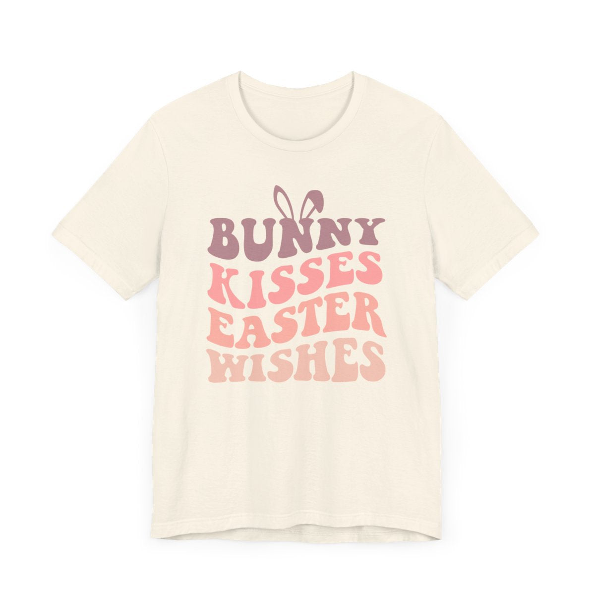 Bunny Kisses Easter Wishes Retro2 Short Sleeve Tee