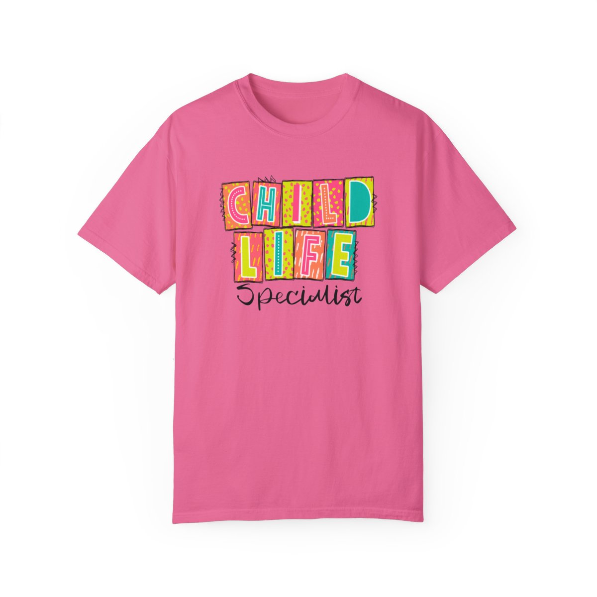 Child Life Specialist Neon Blocks Short Sleeve Tee