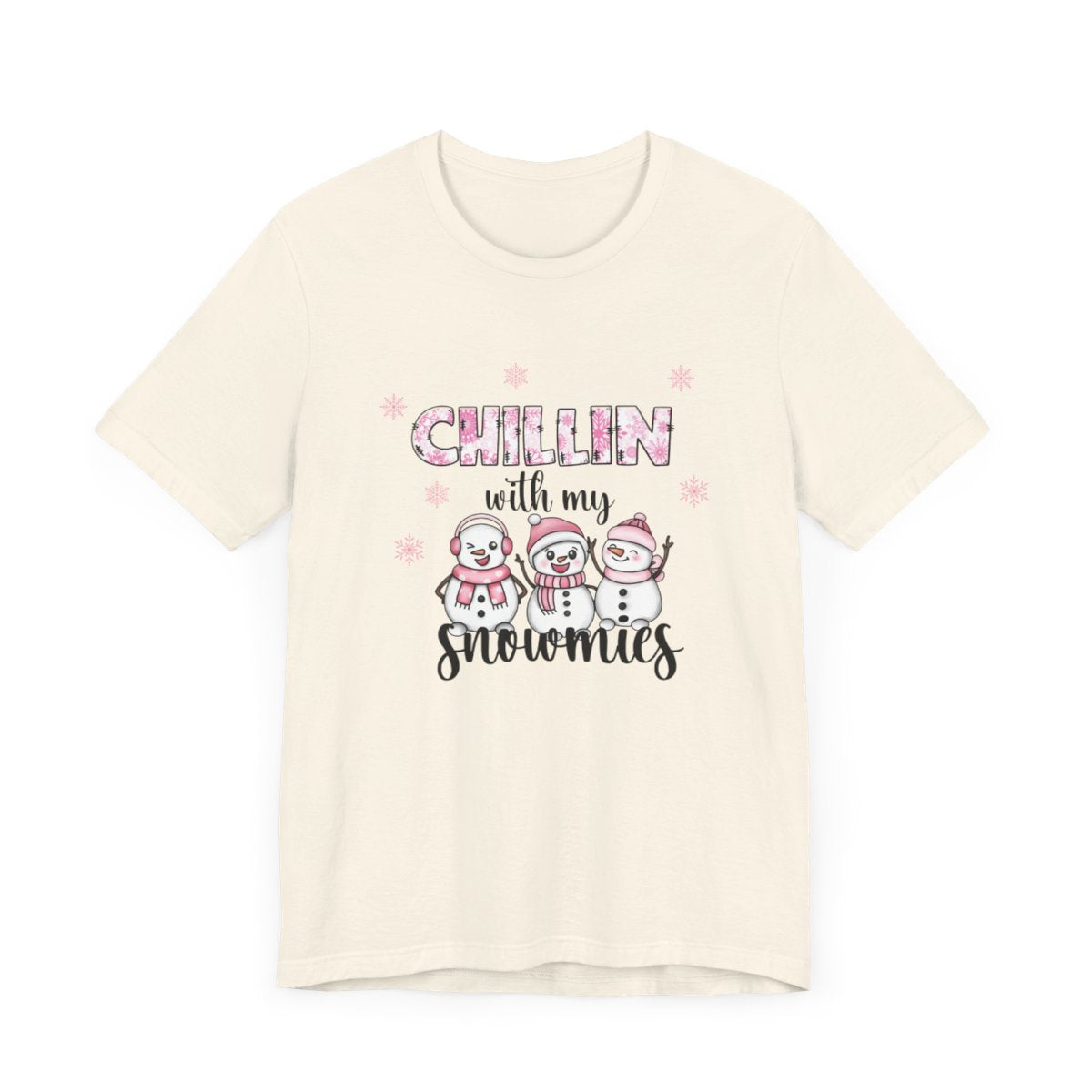 Chillin With My Snowmies Pink Short Sleeve Tee