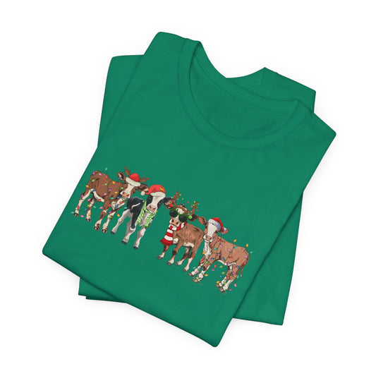 Christmas Cows Short Sleeve Tee