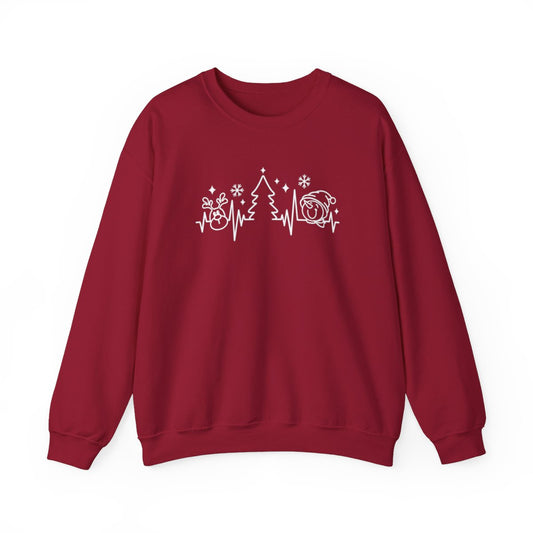 Christmas Heartbeat Long Sleeve Sweatshirt