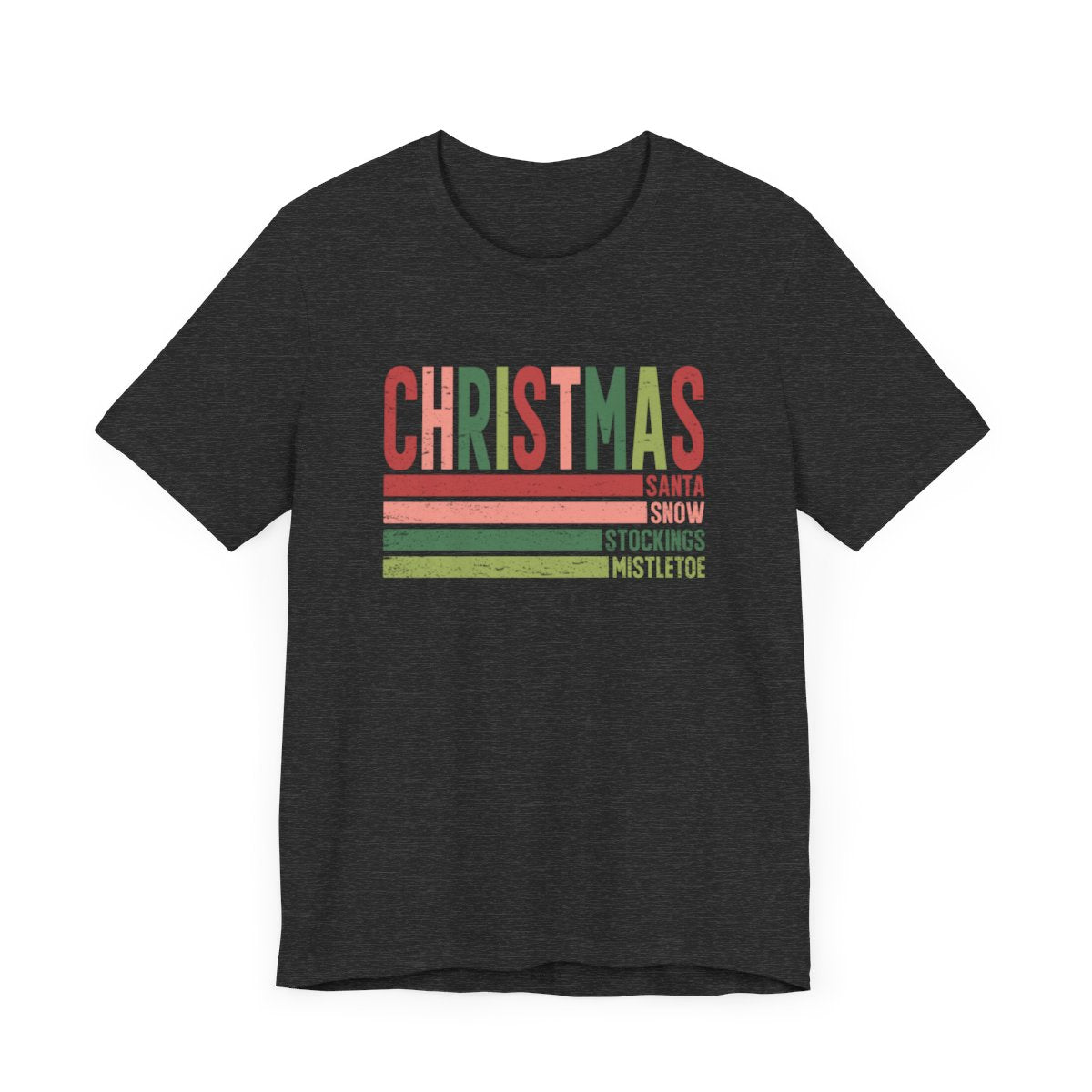 Christmas Lines Distressed Short Sleeve Tee