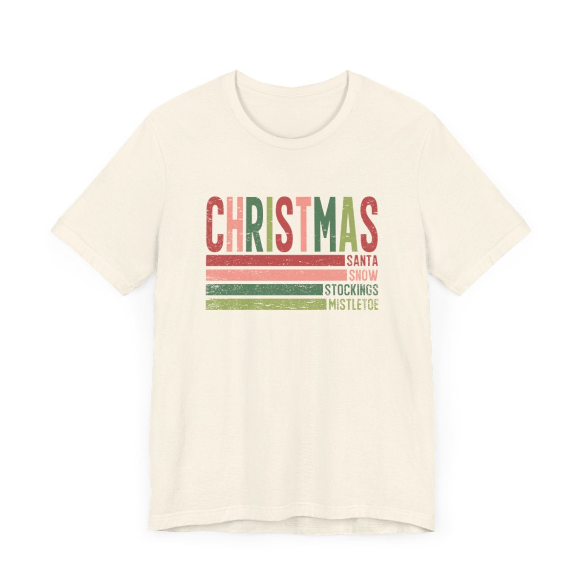 Christmas Lines Distressed Short Sleeve Tee