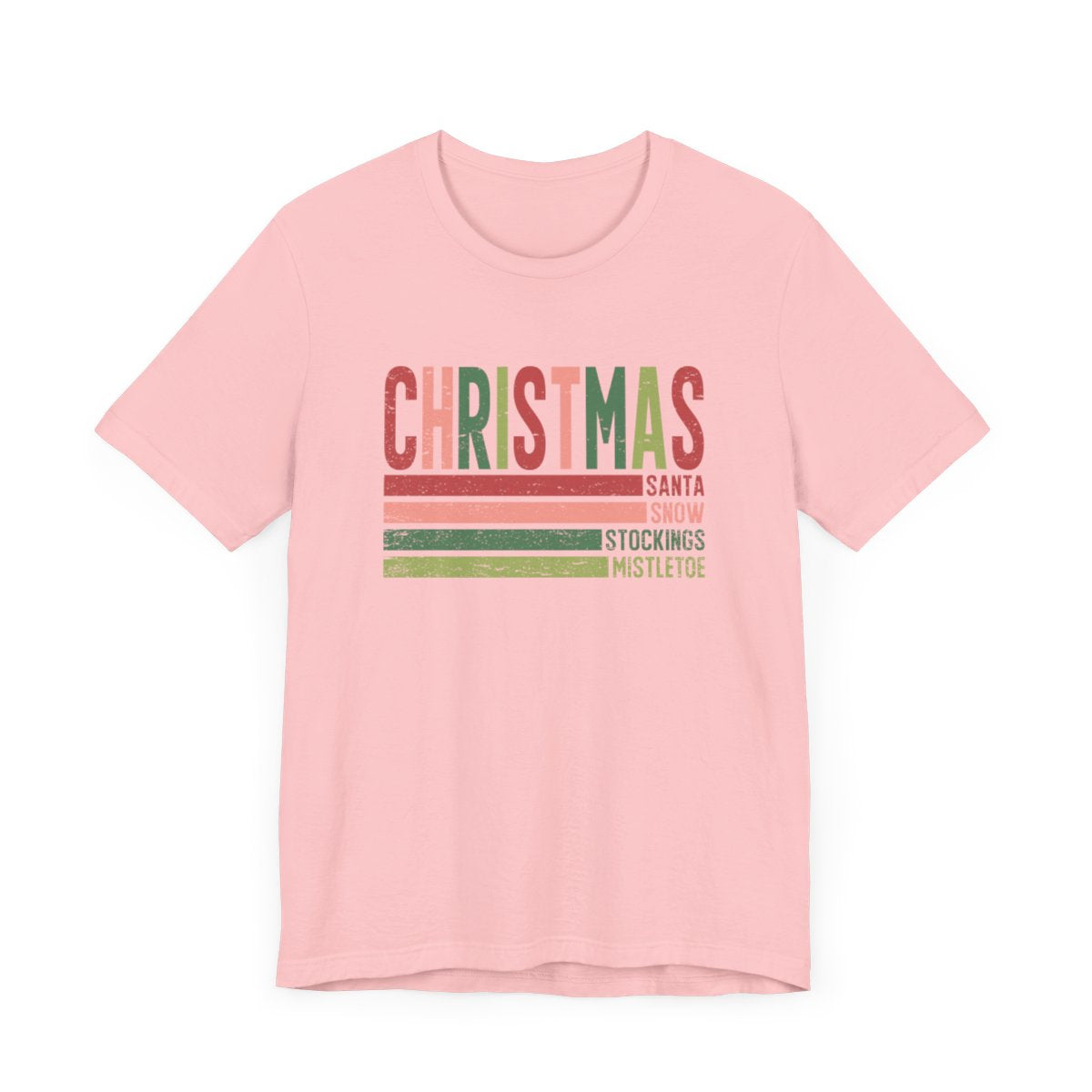 Christmas Lines Distressed Short Sleeve Tee