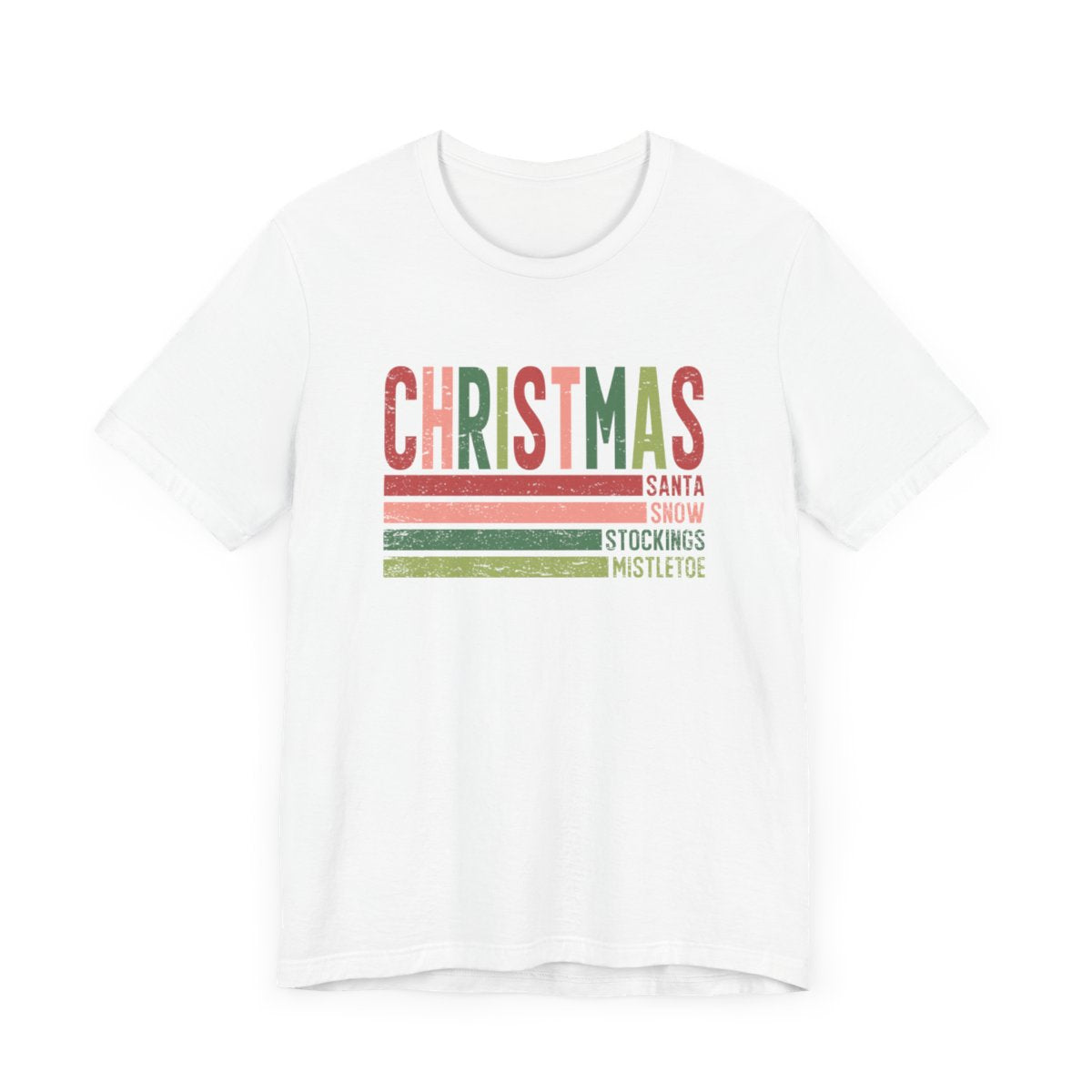 Christmas Lines Distressed Short Sleeve Tee