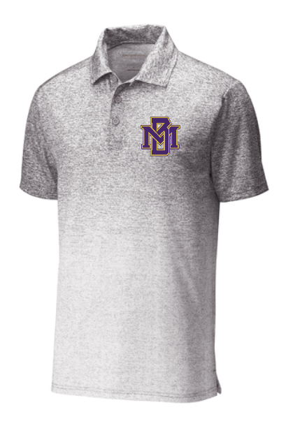 MB Purple and Gold Logo Ombre Heather Polo