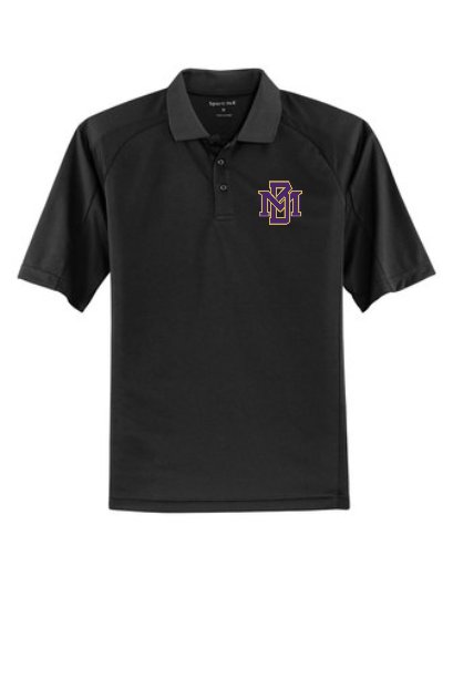 MB Purple and Gold Logo DriMesh Pro Short Sleeve Polo