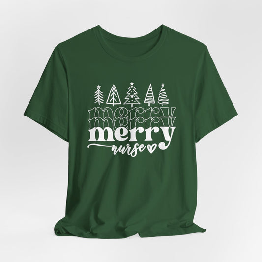 Merry Nurse Trees Short Sleeve Tee