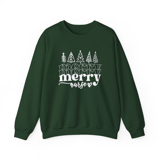 Merry Nurse Trees Long Sleeve Sweatshirt