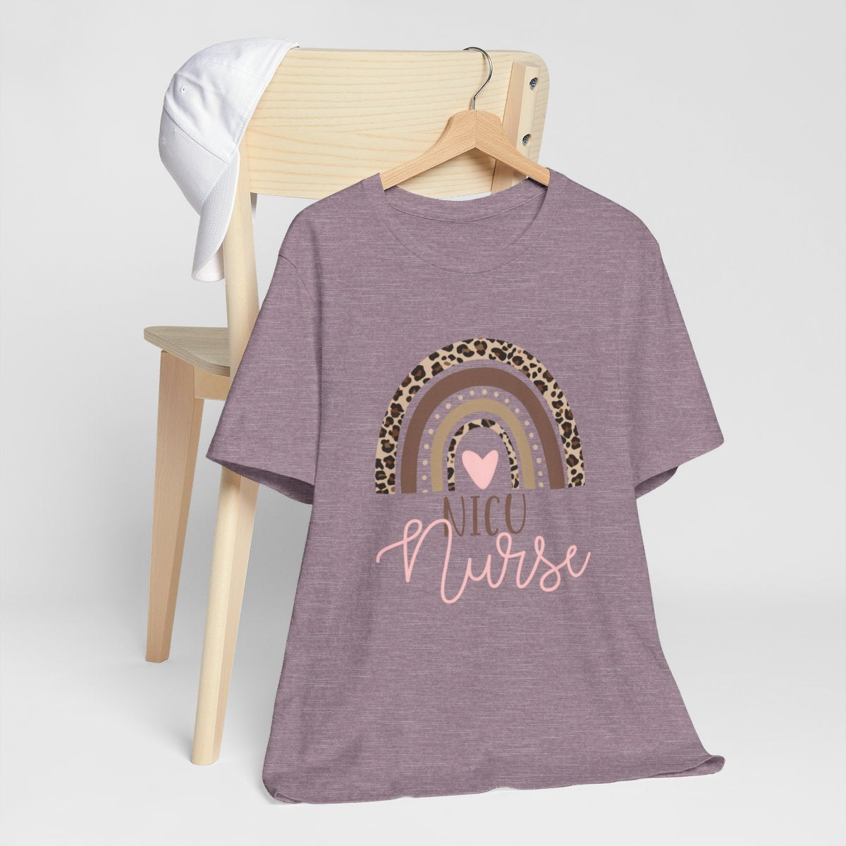 NICU Nurse Leopard Rainbow Short Sleeve Tee