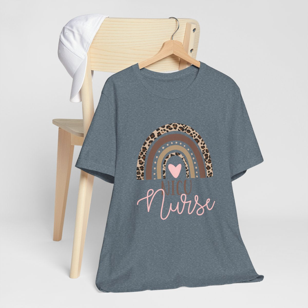 NICU Nurse Leopard Rainbow Short Sleeve Tee