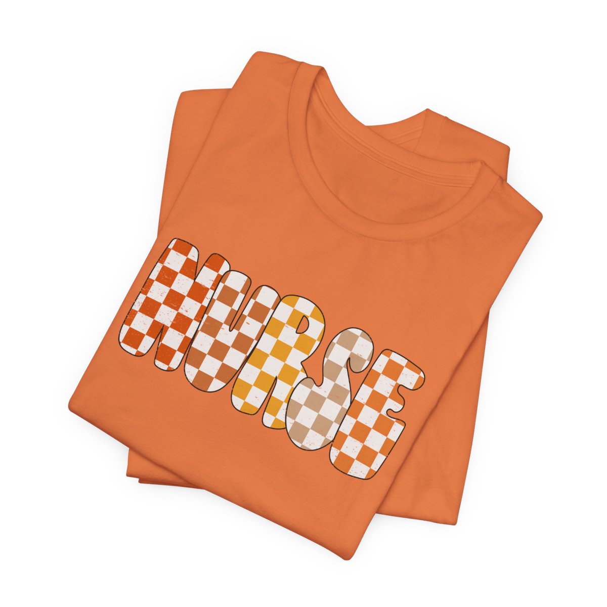 Nurse Checkered Fall Distressed Short Sleeve Tee