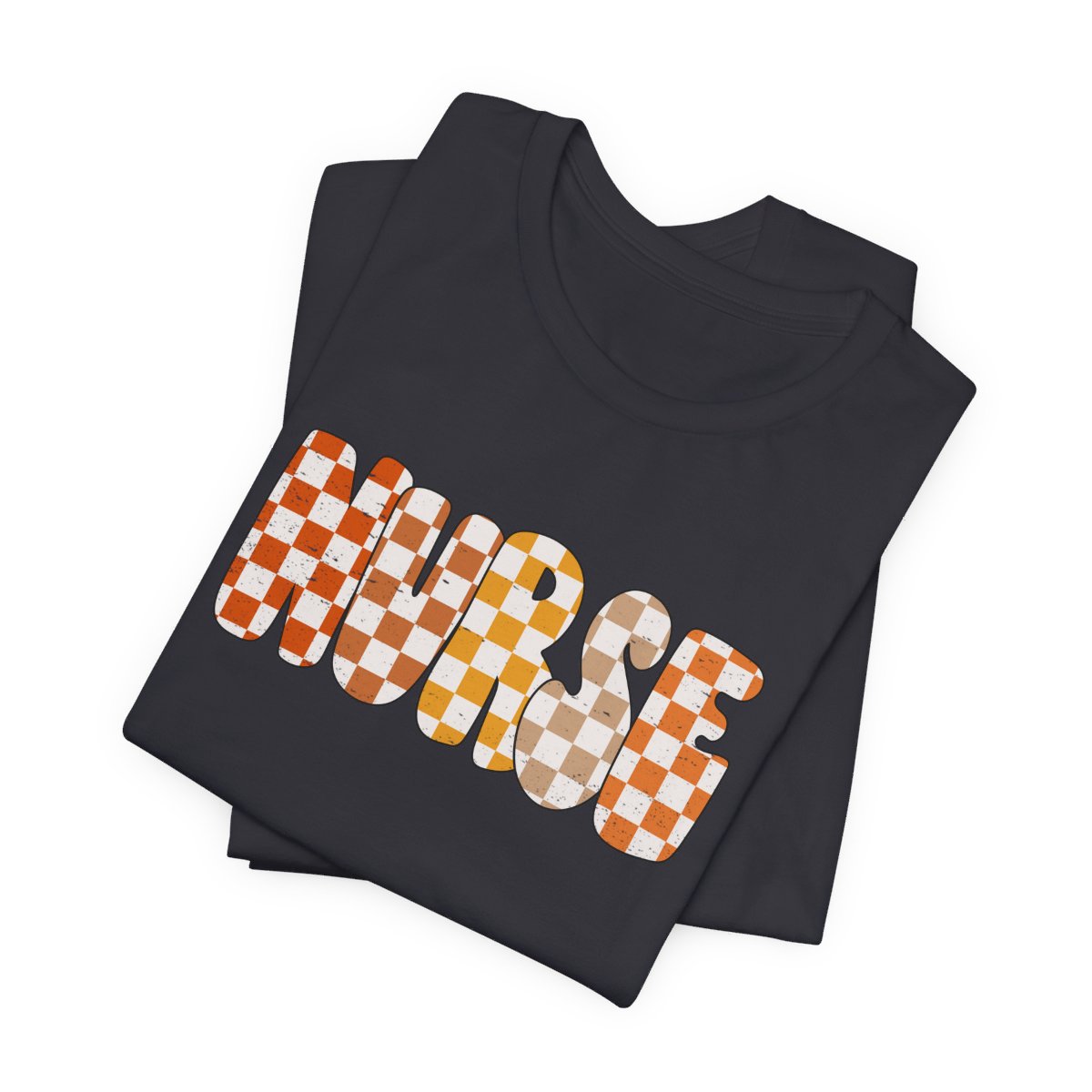 Nurse Checkered Fall Distressed Short Sleeve Tee