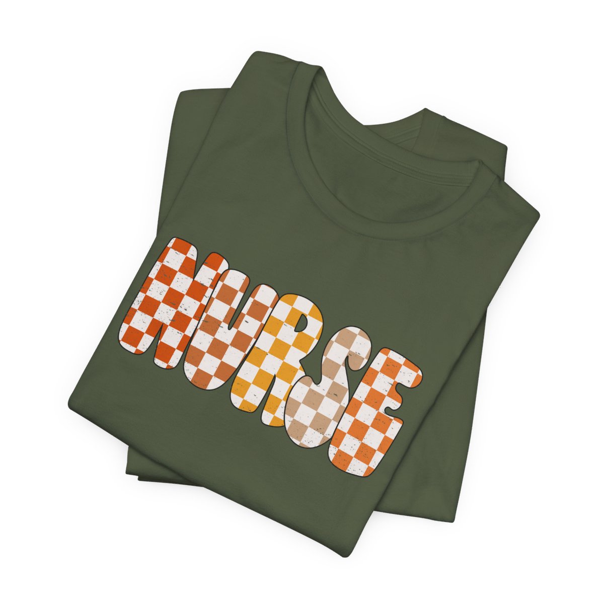 Nurse Checkered Fall Distressed Short Sleeve Tee