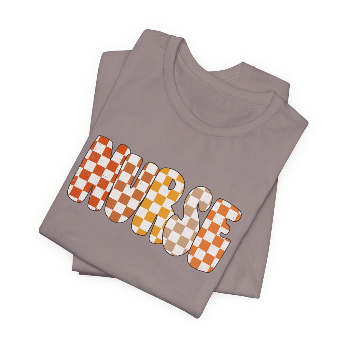 Nurse Checkered Fall Distressed Short Sleeve Tee