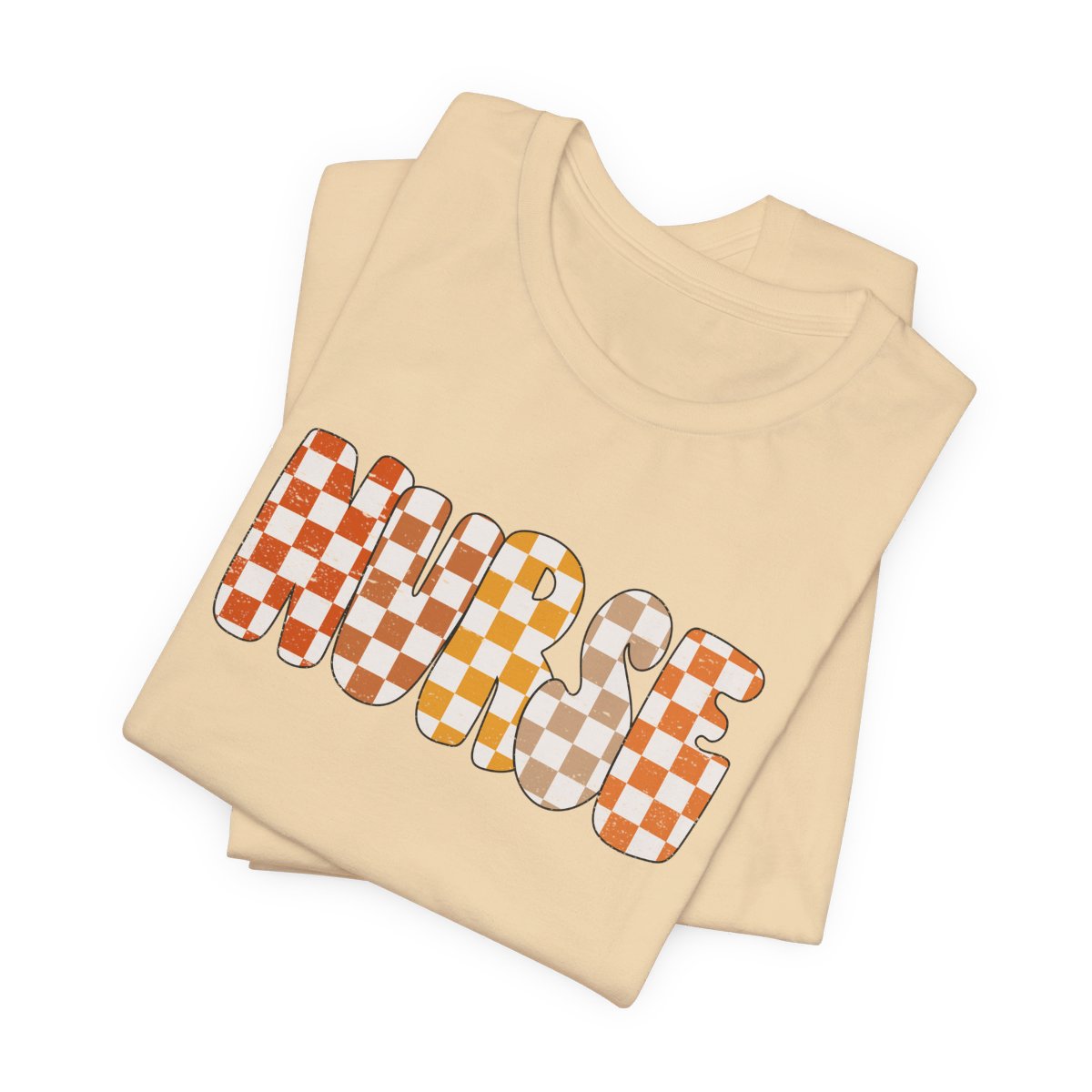 Nurse Checkered Fall Distressed Short Sleeve Tee
