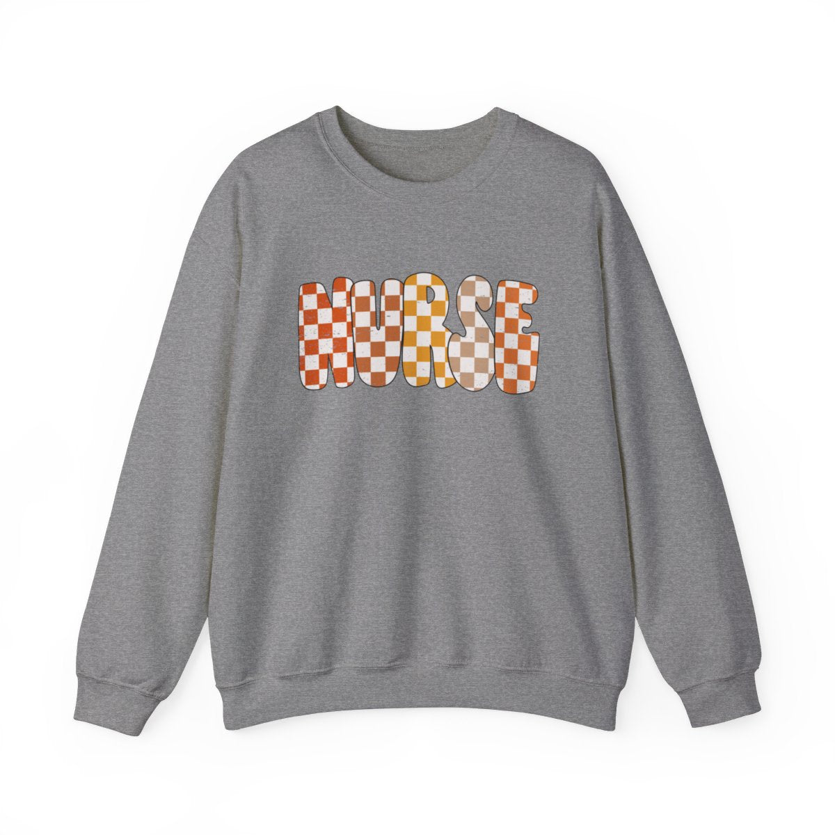 Nurse Checkered Fall Distressed Long Sleeve Sweatshirt