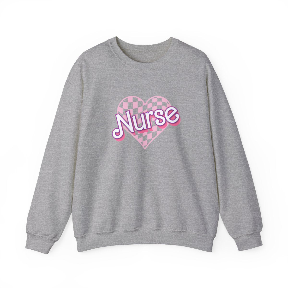 Nurse Checkered Heart Long Sleeve Sweatshirt