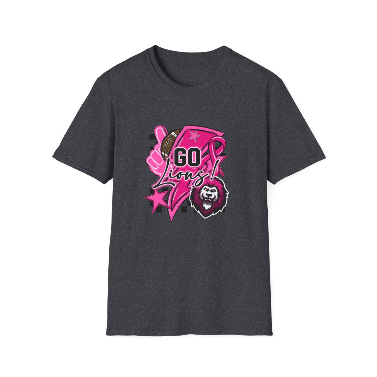 Pink Out Go Lions Football Short Sleeve Tee