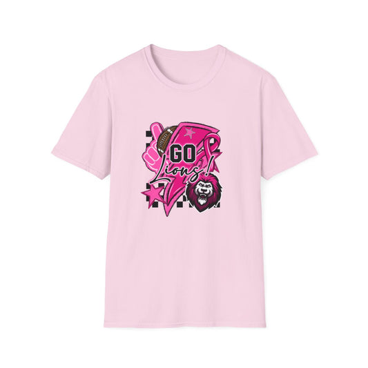 Pink Out Go Lions Football Short Sleeve Tee