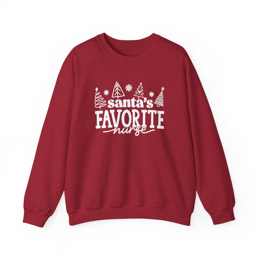 Santas Favorite Nurse Long Sleeve Sweatshirt