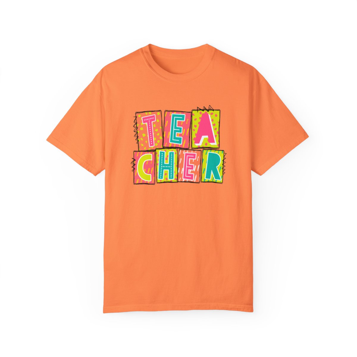 Teacher Neon Blocks Short Sleeve Tee