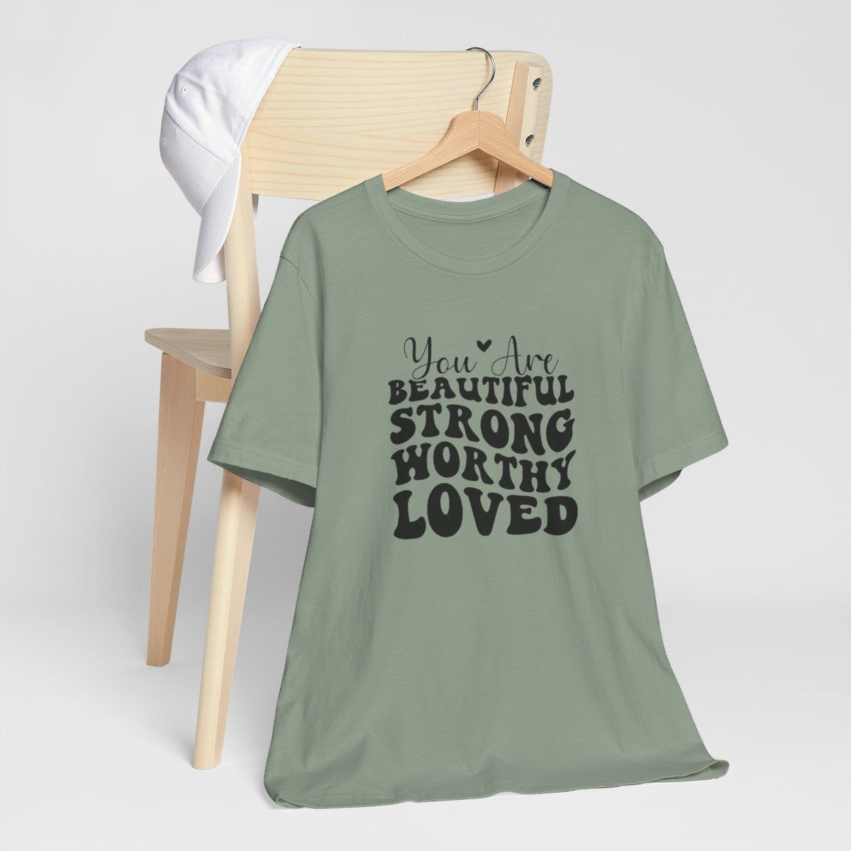 You Are Beautiful Strong Worth Loved Short Sleeve Tee